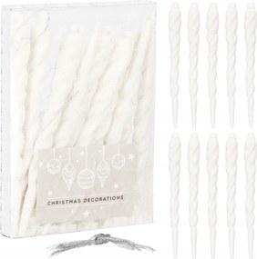 Karácsonyfa Medálok Fehér Jégcsapok Törhetetlen Jégcsap Gömbök Dísz Szett