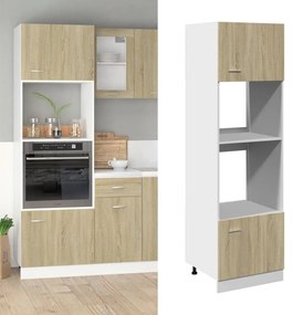 vidaXL “Lyon” sonoma színű szerelt fa mikrohullámú sütő szekrény