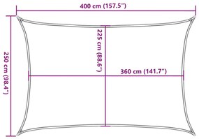 antracitszürke HDPE napvitorla 160 g/m² 2,5 x 4 m