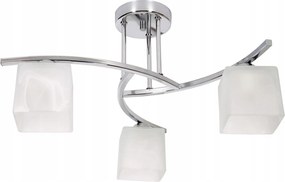 Mennyezeti Lámpa Függő Csillár Króm Modern Nappali E27 Fehér Lámpabúra