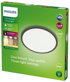 Philips - LED Dimmelhető kültéri lámpa SUPERSLIM LED/15W/230V IP54 fekete