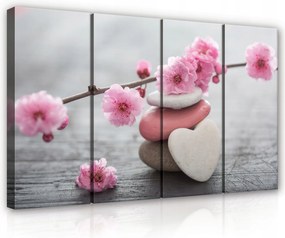Vászonkép 120x80 Zen sakura cseresznye virágzás kövek harmónia nyugalom természet