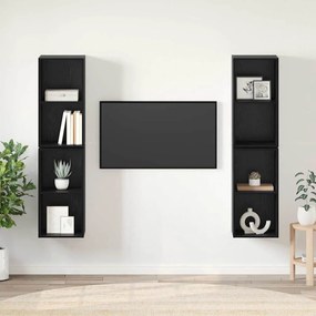 Fali TV Szekrény 4 pcs Fekete tölgy 37 x 37 x 72 cm Faanyag