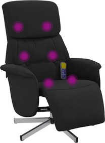 vidaXL fekete szövet dönthető masszázsfotel lábtartóval