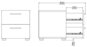 Fehér-természetes színű éjjeliszekrény tölgyfa dekorral Pepe - Tvilum