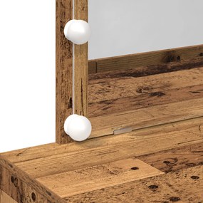 LED-es sminktükör régi fa 100x40x120 cm
