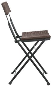 4 db barna polyrattan összecsukható bisztrószék