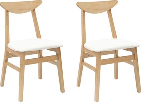 vidaXL Étkező Székek 2 pcs Természetes 42 x 47.5 x 81 cm Tömör Gumi Fa