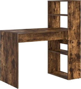 vidaXL Asztal polcokkal Füstölt tölgy 113 x 54 x 120 cm Faanyag