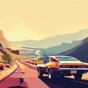 Poszter 100x100cm A lenyugvó nap útja