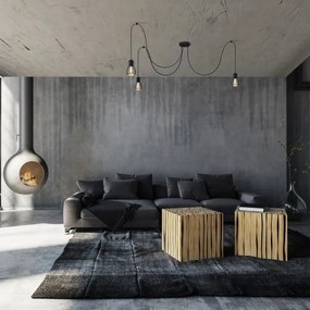 Csillár zsinóron TUBE LONG 3xE27/15W/230V fekete