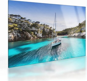 Üveg kép - Strand vitorlással (70x50 cm)
