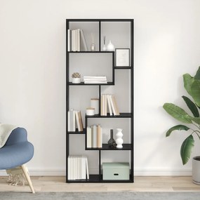 Falat elválasztó könyvespolc Fekete tölgy 67x25x161.5 cm Szerelt fa