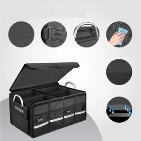 LEROY csomagtartó rendező, 63l, 60x35x30cm, fekete Monzana