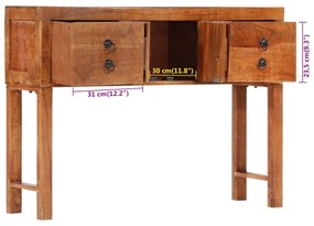 nyers tömör akácfa tálalóasztal 120x32x80 cm