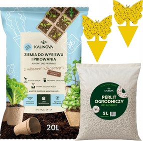 Föld Vetési szubsztrátum 20L Perlit 5L Sárga ragacsok a talajon 2db