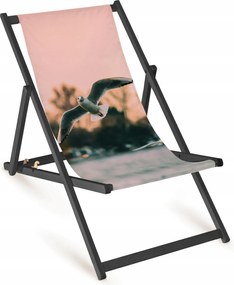 Strand Napozóágy Fullprint Nyomott Mintás Fa Kerti Napozóágy Összecsukható Öko