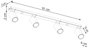Sollux SL.1498 - Spotlámpa RING 4xGU10/10W/230V krémes