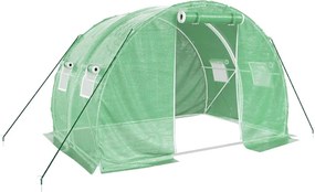 vidaXL zöld acélvázas melegház 6 m² 3 x 2 x 2 m