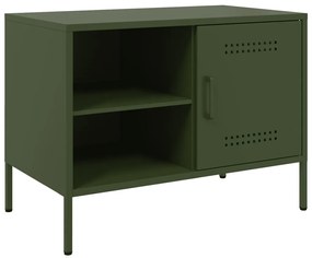 olívazöld acél TV-szekrény 68 x 39 x 50,5 cm