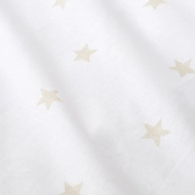 Fehér-bézs gumis kétszemélyes pamut gyerek lepedő 135x190 cm Mini Star &amp; Stripes – Bianca