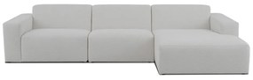 Fehér buklé sarokkanapé (jobb oldali) Roxy – Scandic