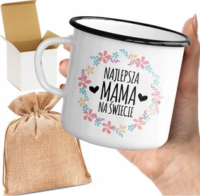 Bögre_emalin Nyomott Mintával Legjobb Anya A Hajnalban Anyák Napja Ajándék