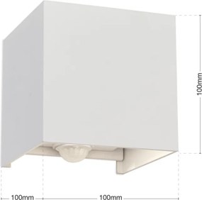 ORION-AL 11-1314 Cube-s modern kültéri fali lámpa mozgásérzékelővel 1x13W 700Lm 3000K IP54