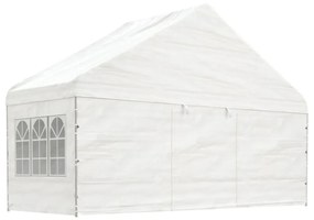fehér polietilén pavilon tetővel 17,84 x 5,88 x 3,75 m