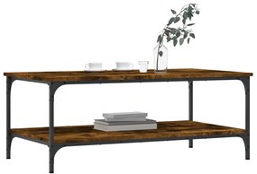 Füstös tölgy színű szerelt fa dohányzóasztal 100x55x40 cm