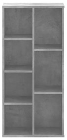 betonszürke szerelt fa könyvespolc 50x25x105 cm