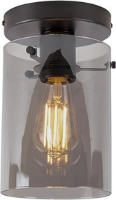 Design mennyezeti lámpa fekete füstüveggel - Dome