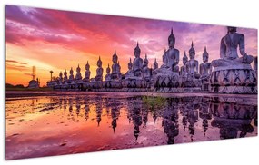 Kép - Buddhák naplementekor (120x50 cm)