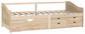 3 személyes tömör fenyőfa kanapéágy fiókokkal 90 x 200 cm