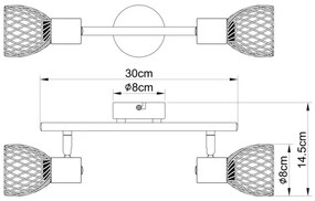 Globo 54817-2 - Spotlámpa ISABELLE 2xE14/40W/230V