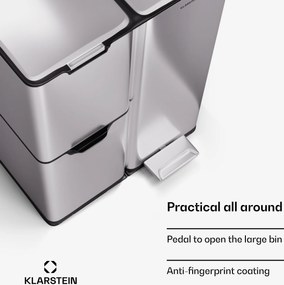 Klarstein Tiyo 3 az 1-ben, szemetes, 60 literes, kivehető kosár, puha záródású