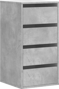 vidaXL betonszürke szerelt fa fiókos sarokszekrény 40 x 41 x 76 cm