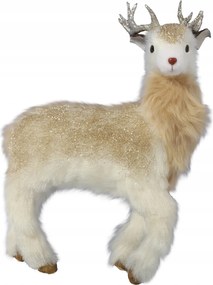 Rénszarvas Szarvas krémszínű szőrme 45 cm