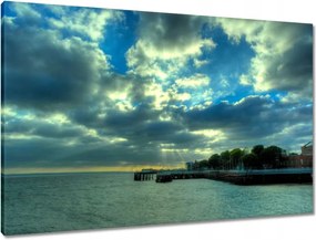 Vászonkép 90x60 Naplemente a tengerparton