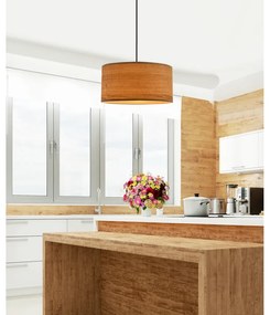 Világosbarna függőlámpa rattan búrával ø 30 cm Legno – Candellux Lighting