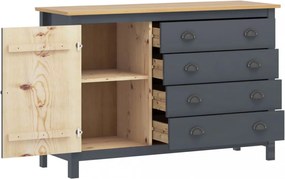 Hill range szürke tömör fenyőfa komód 120 x 40 x 80 cm