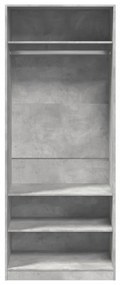betonszürke szerelt fa ruhásszekrény 80 x 50 x 200 cm
