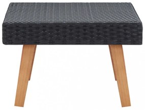 fekete polyrattan kerti dohányzóasztal