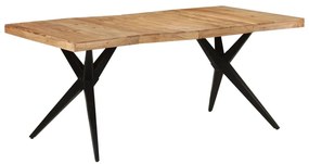 Fekete tömör akácfa étkezőasztal 180 x 90 x 77 cm
