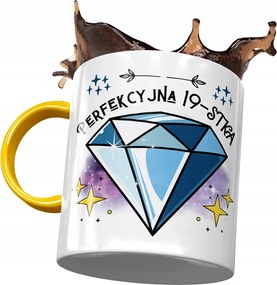 Sárga Bögre Születésnapra 19 19. 19. Ajándék Nyomtatott Fotóval