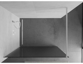 Mexen Kioto, zuhany paraván 140 x 200 cm, 8 mm-es üveg bordás mintával, fehér profil, 800-140-101-20-09