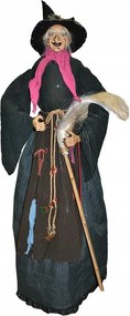 Halloween boszorkány hanggal, 140 cm