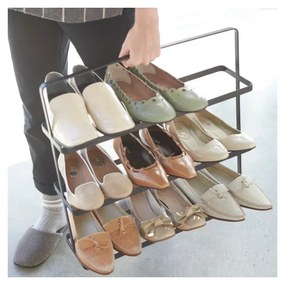 Fekete fém cipőtartó állvány Tower Shoe Rack – YAMAZAKI