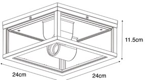 Okos kültéri mennyezeti lámpa fekete bordázott üveggel, WiFi A60-nal - Charlois