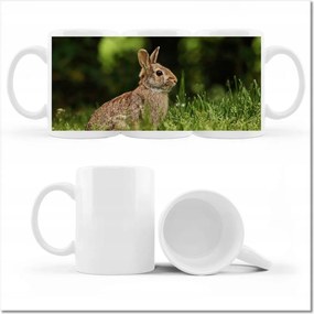 Szürke nyuszi mintás bögre